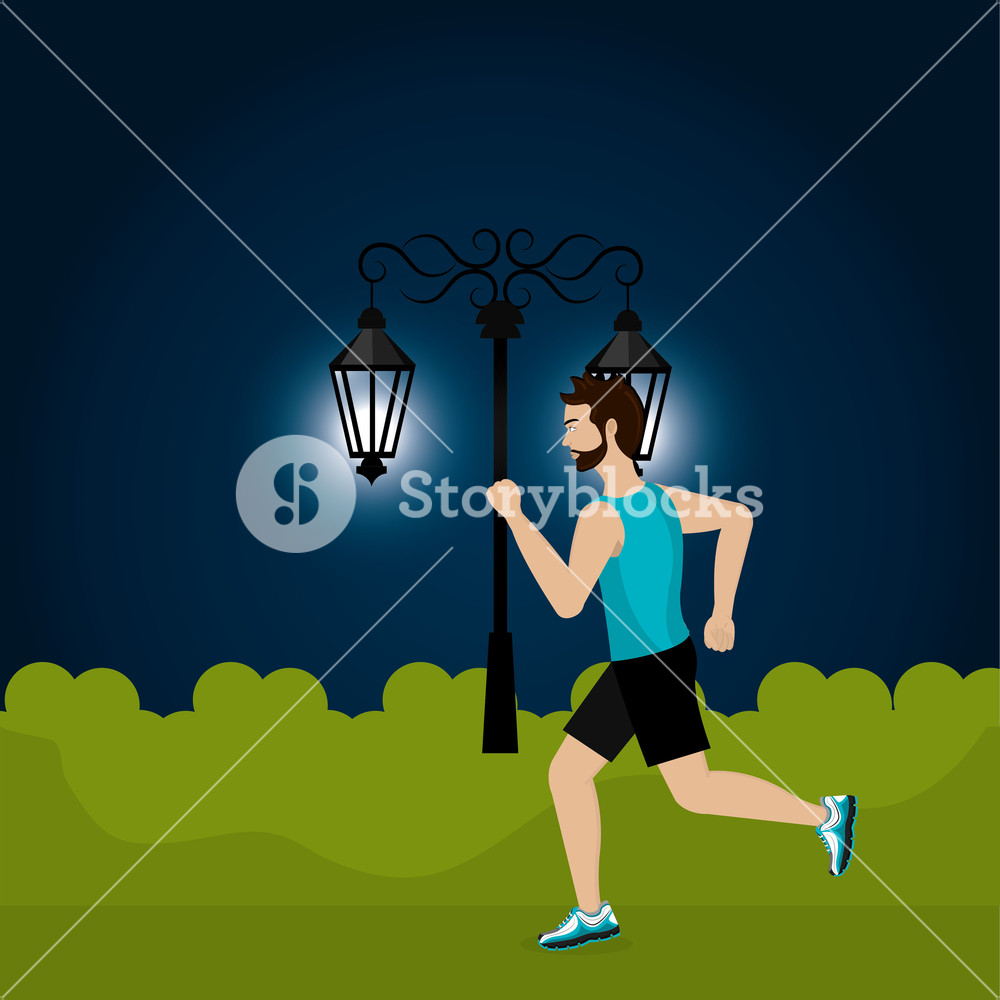 Man Running In The Landscape Vector Illustration Design Royalty 1000x1000 Man Running In The Landscape Vector Illustration Design Royalty