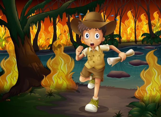 Forest Explorer Running From Wildfire 672x490 Forest Explorer Running From Wildfire