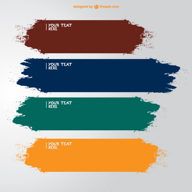 Brush Strokes Banners In Different Colors Vector Free Download 626x626 Brush Strokes Banners In Different Colors Vector Free Download