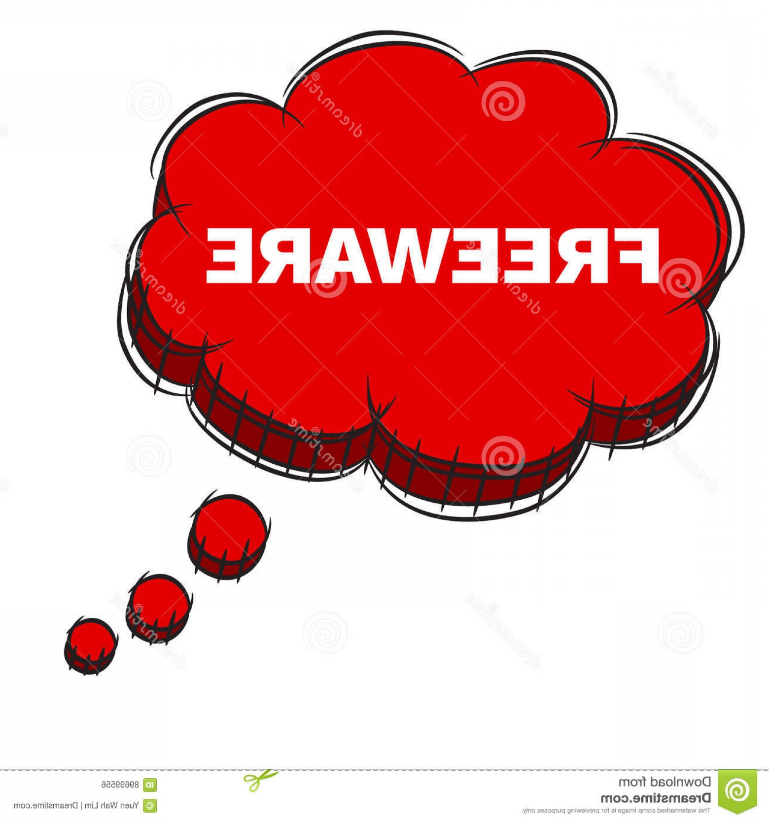 1560x1668 Stock Illustration Vector Red D Speech Bubble Text Freeware