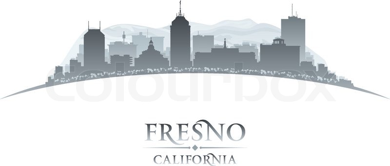 800x341 Fresno California City Skyline Stock Vector Colourbox