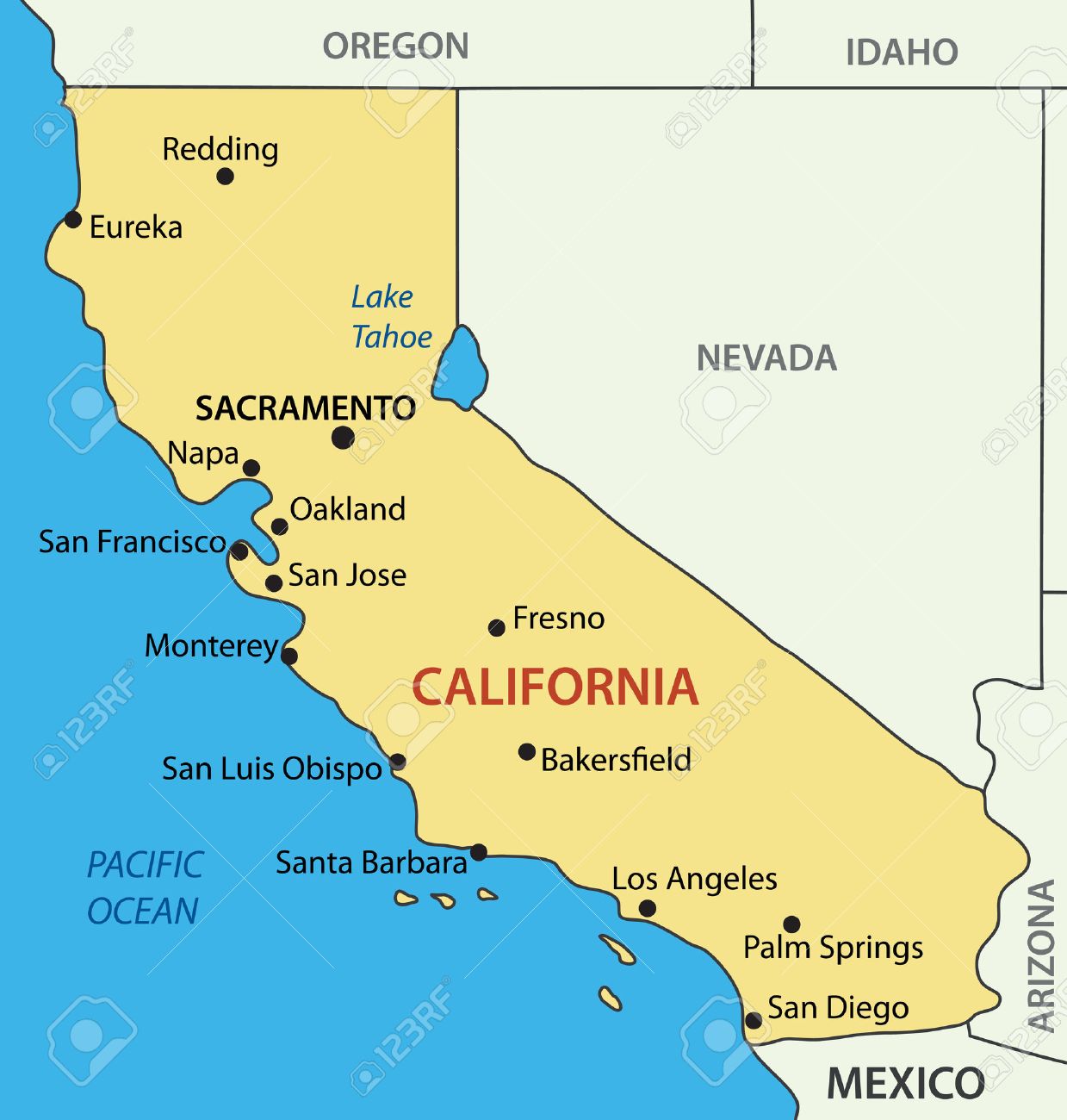 1239x1300 California Vector Map Free Print Mapa De Fresno
