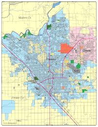 200x259 Editable Fresno, Ca City Map
