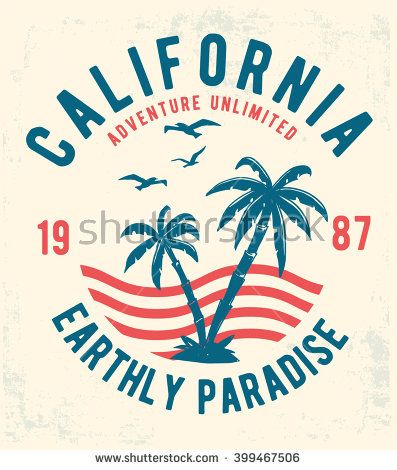 397x470 California Typography For T Shirt Print Vector Illustration