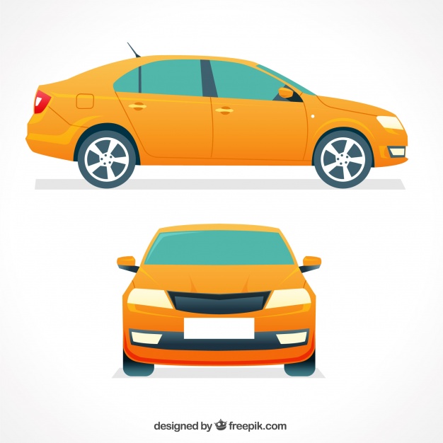 626x626 Front And Side View Of Yellow Car Vector Free Download