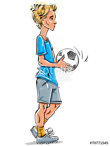 376x500 Vector Full Length Drawing Of A Caucasian Fair Haired Teenager W