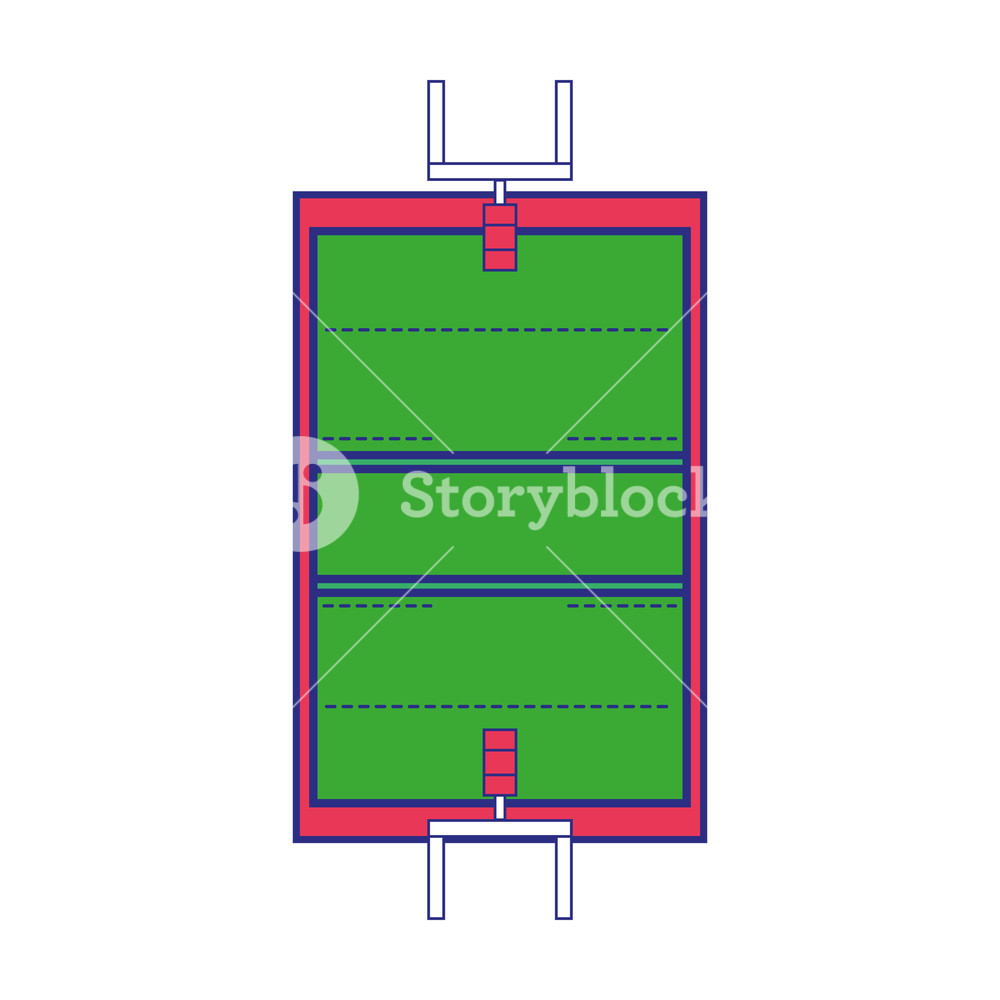 1000x1000 Full Color American Football Court To Sport Game Vector