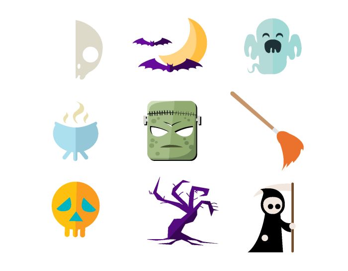 700x544 Cartoon Flat Halloween Face Icon Vector Element, Download The Hd