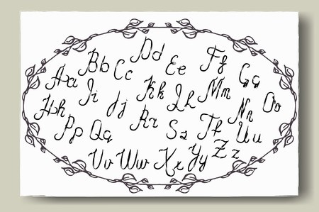 450x299 Hand Drawn Alphabet Written With Brush Pen Full Version Royalty