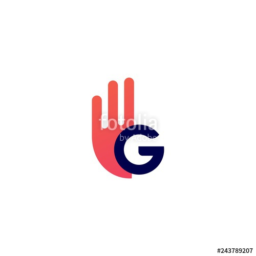 500x500 G Letter Hand Gesture Ok Logo Vector Icon Illustration Stock
