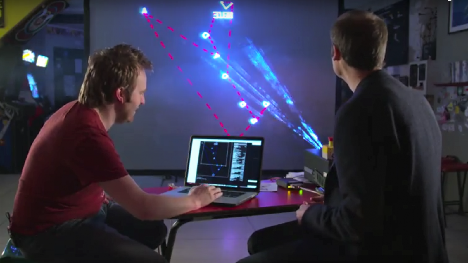 1601x900 Light Replaces Electrons For Giant Vector Graphics Asteroids Game