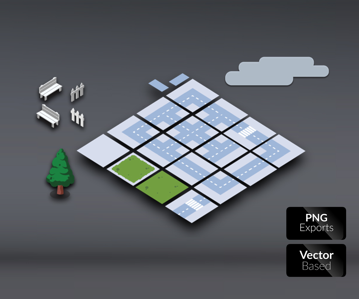 Vector Art Isometric City 1200x1000 Vector Art Isometric City