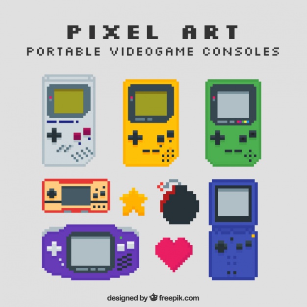 Pixel Style Consoles Vector Free Download 626x626 Pixel Style Consoles Vector Free Download