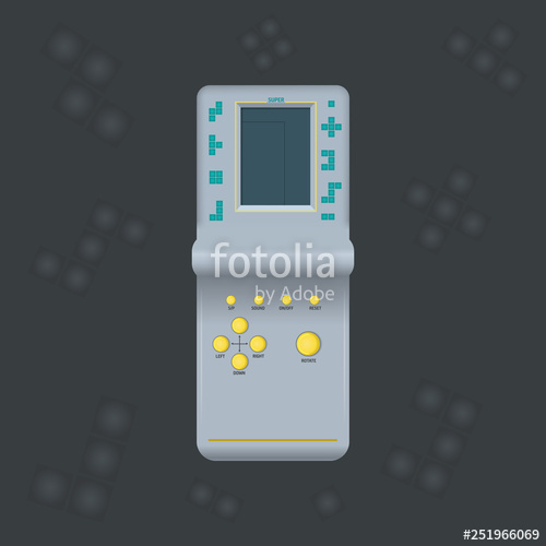 500x500 Portable Isolated Vector Game Console Tetris Retro Game On Game