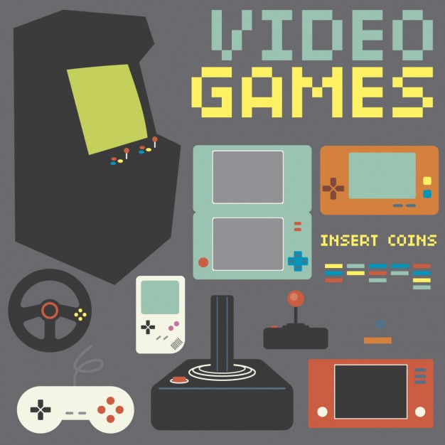 Retro Game Console Collection Vector Free Download 626x626 Retro Game Console Collection Vector Free Download
