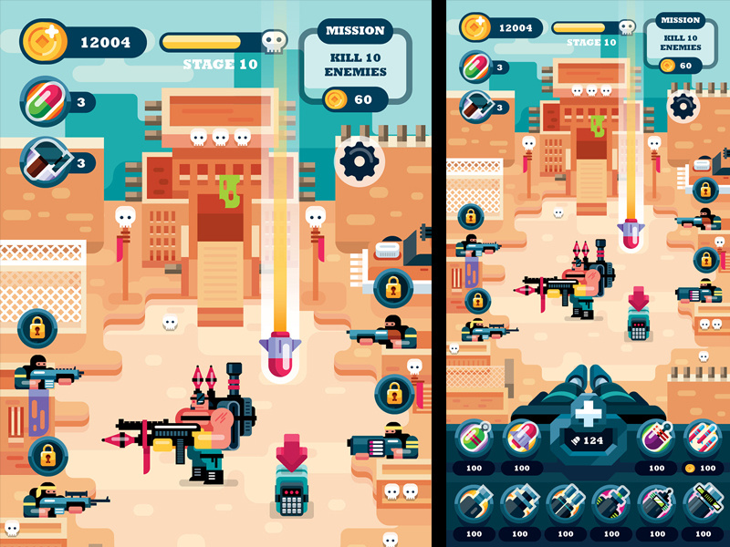 800x600 Game Design In Flat Art Style