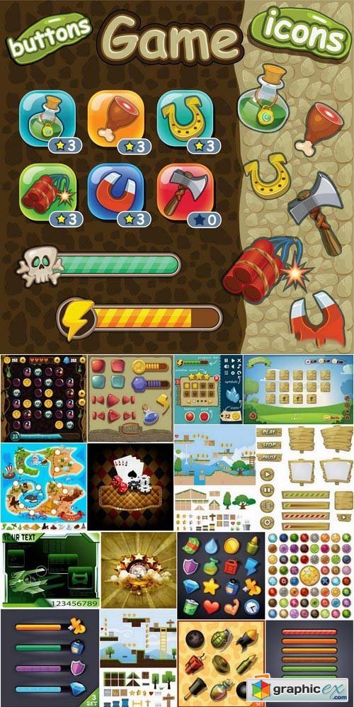 500x998 Game Design Elements In Vector Free Download Vector Stock