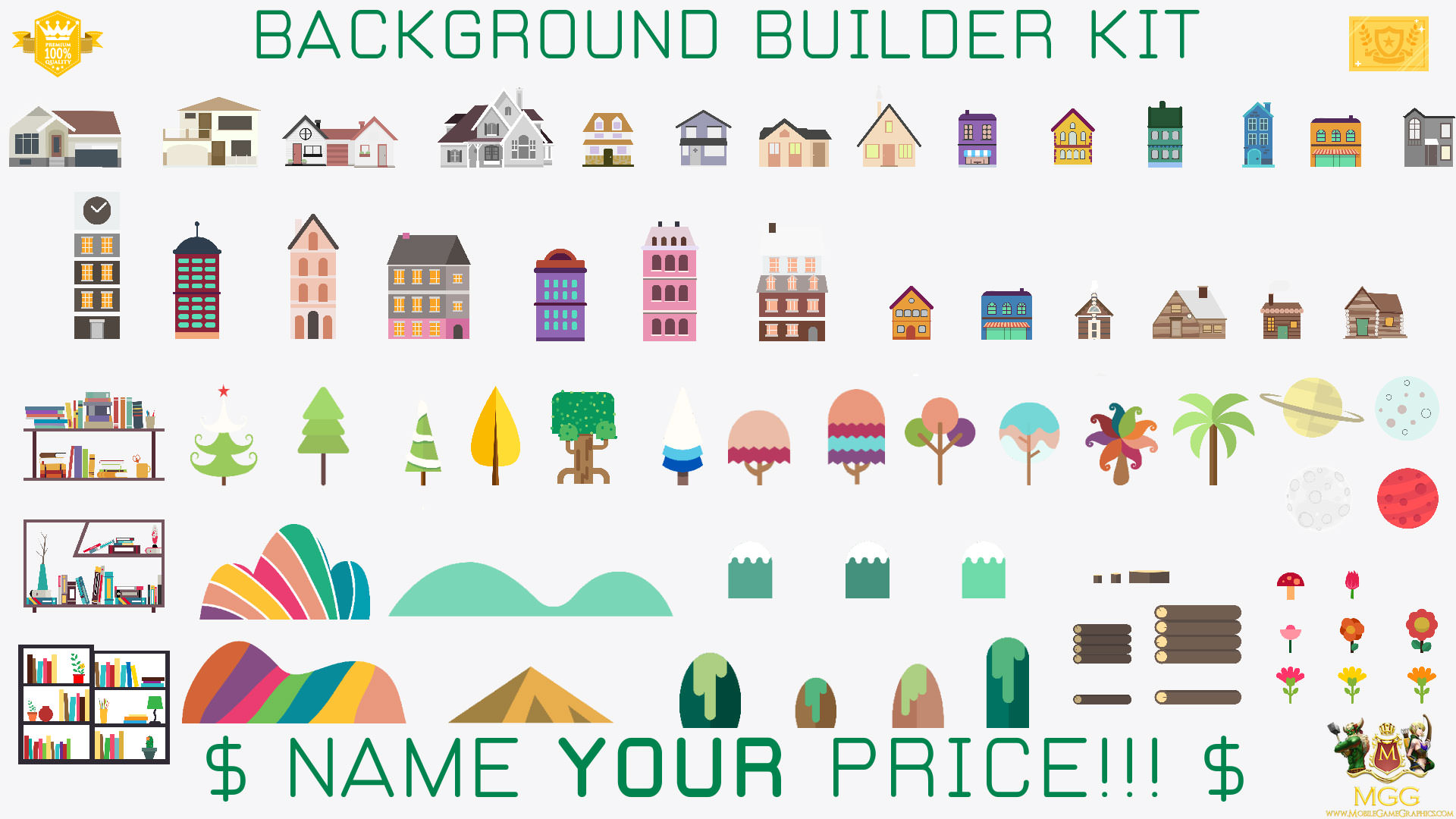 1920x1080 Background Generator Flat Vector Design Game Assets