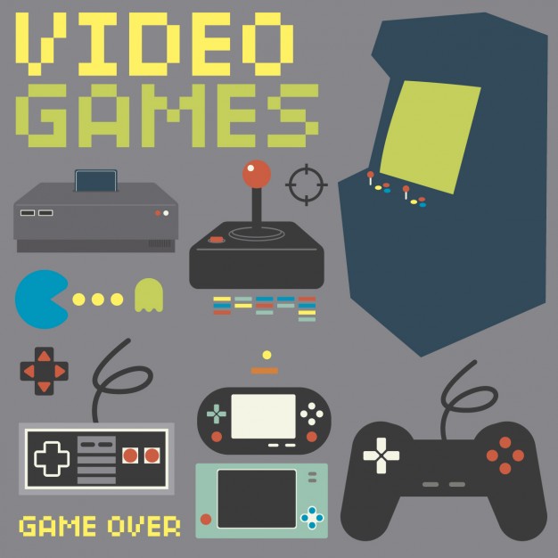 626x626 Vintage Game Console Collection Free Vectors Ui Download