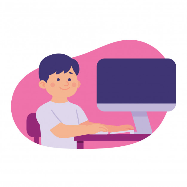 A Boy Sitting In His Computer Learning Online Or Game Online 626x626 A Boy Sitting In His Computer Learning Online Or Game Online