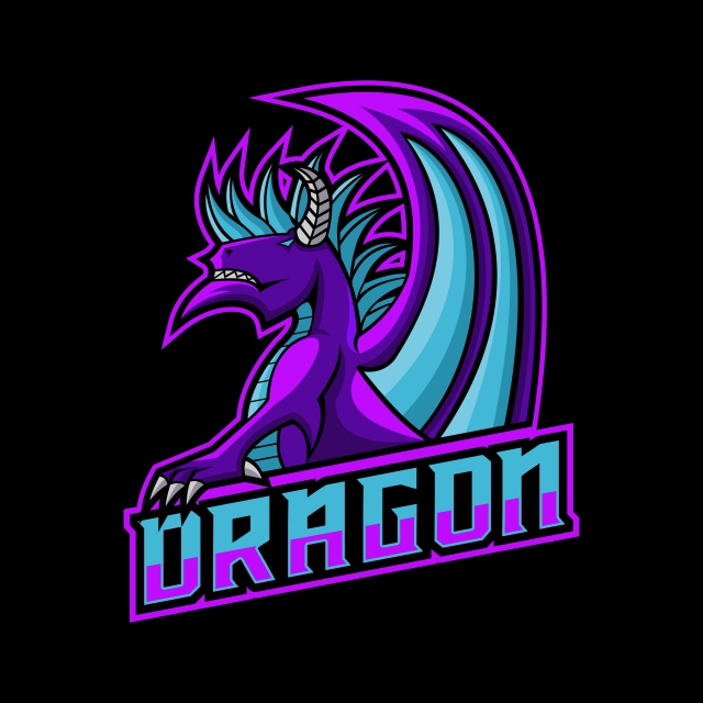 640x640 Dragon Gaming Logo Vector Illustration, Aggressive, Animal, Arms