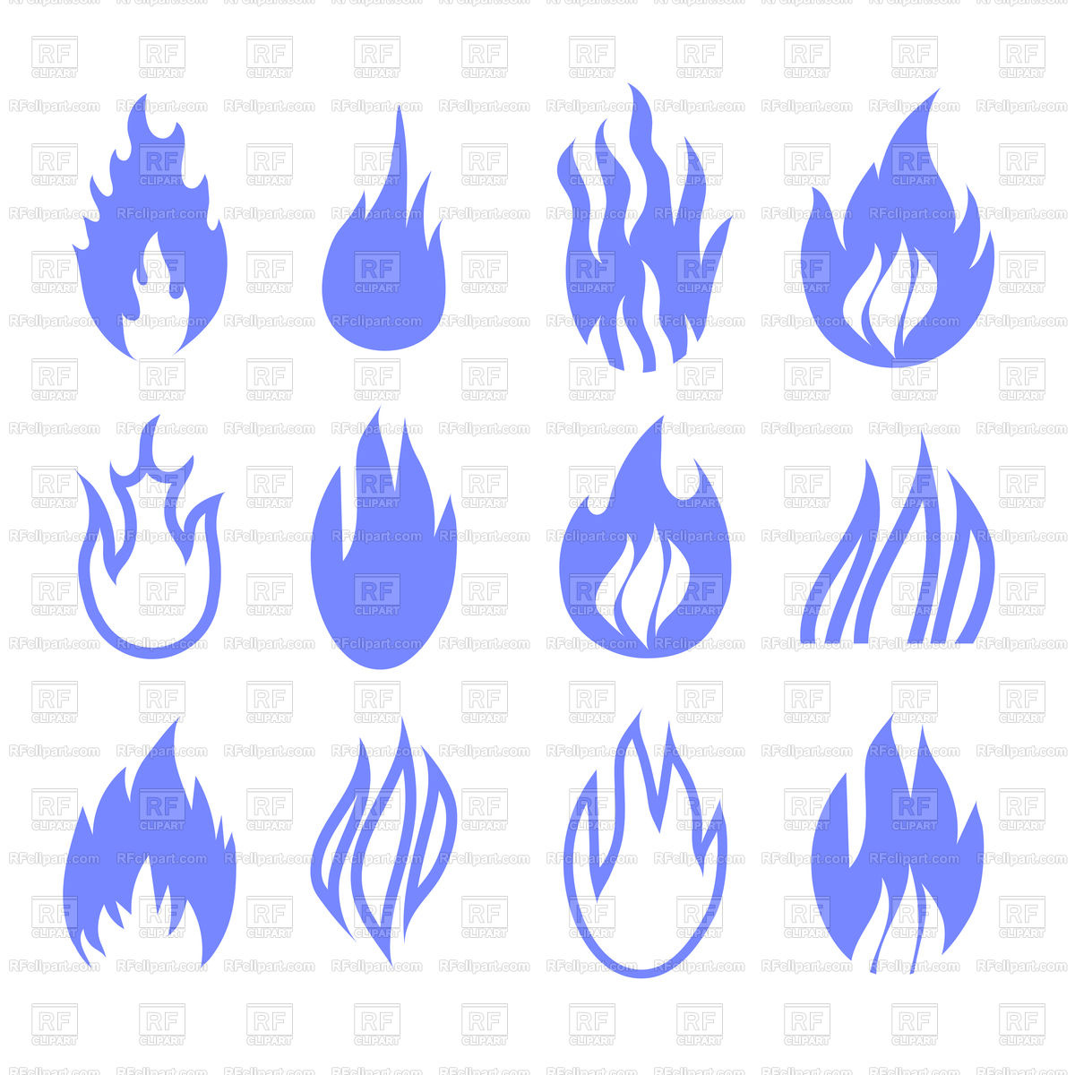 1200x1200 Gas Industry Blue Symbol Set Isolated On White Background Vector
