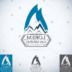 300x300 Oil Gas Company Vector Logo Design Template Color Set Fire Oil