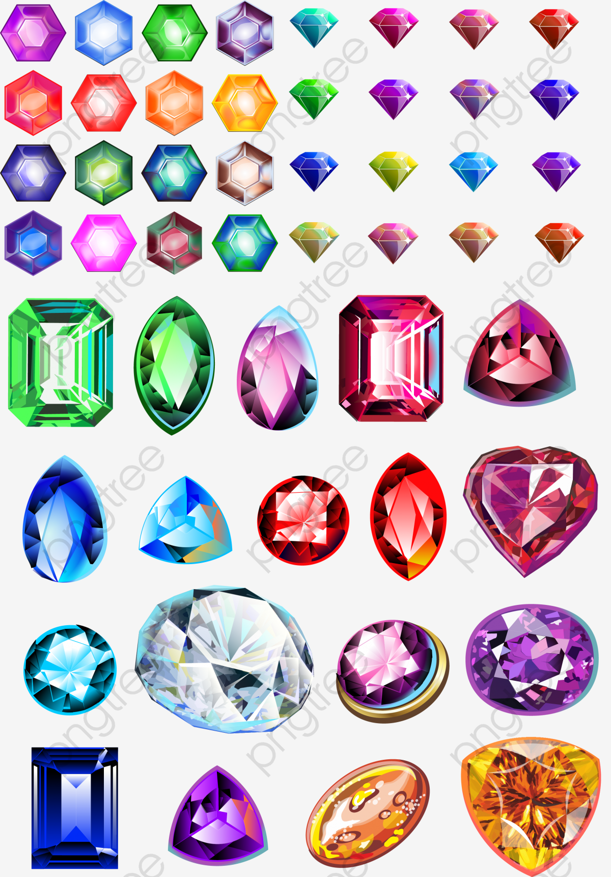 1200x1721 Exquisite Diamond Gem Design Vector, Game Elements, Diamond
