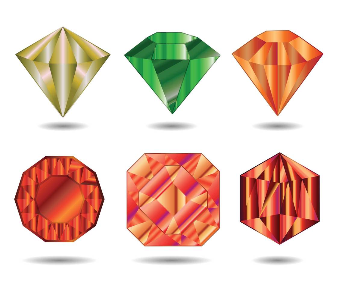 1136x936 Gem Gradient Vector Set Vector Art Graphics