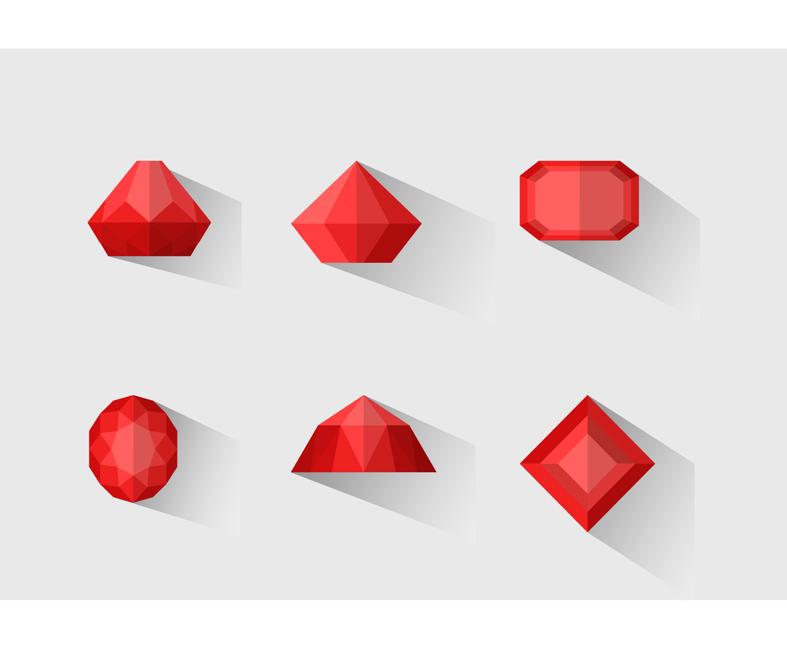 1136x936 Red Gemstone Vector Set Vector Art Graphics