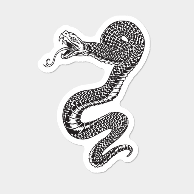 650x650 Vector Genius Striking Snake Sticker