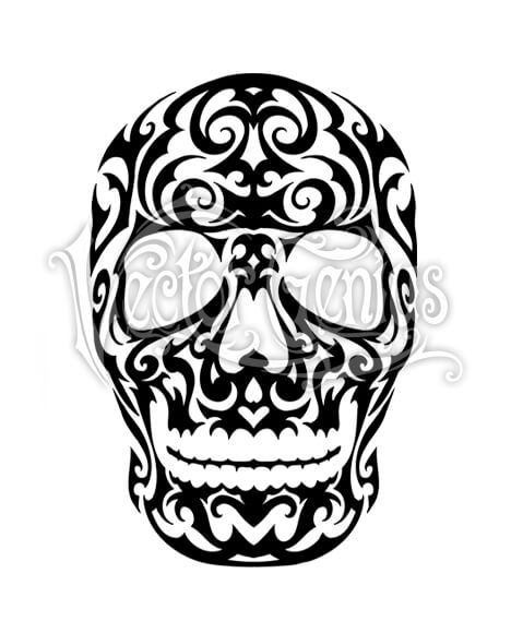 Flaming Tribal Skull Tattoo Flash Design Stockart Vector Genius 468x580 Flaming Tribal Skull Tattoo Flash Design Stockart Vector Genius