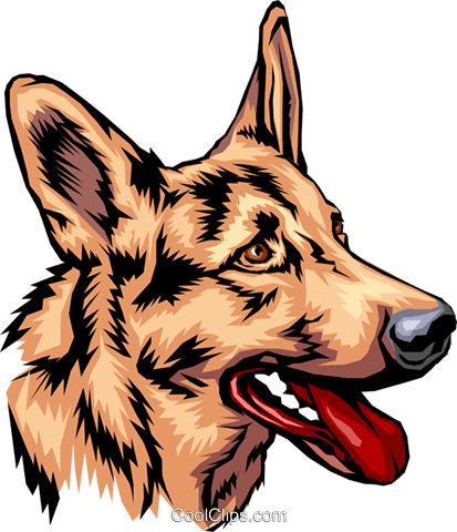 413x480 German Shepherd Royalty Free Vector Clip Art Illustration