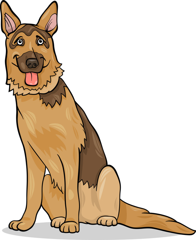 625x766 German Shepherd Dog Cartoon Illustration Vector Premium Download