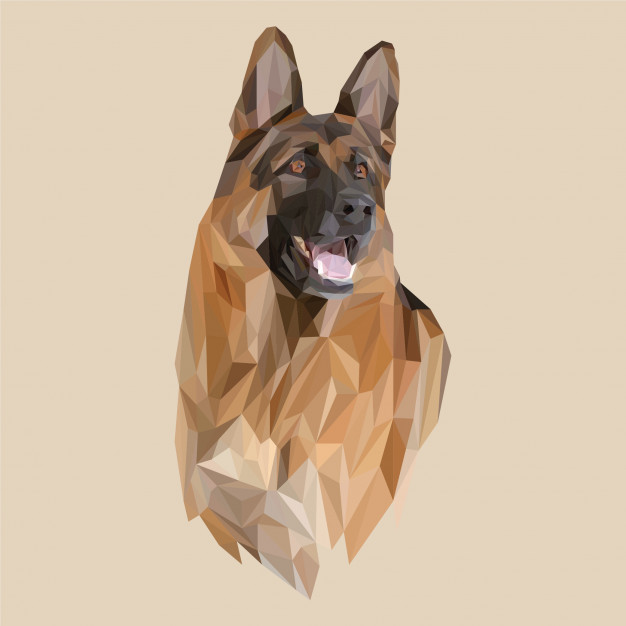 626x626 Lowpoly Vector Of German Shepherd Dog Vector Premium Download