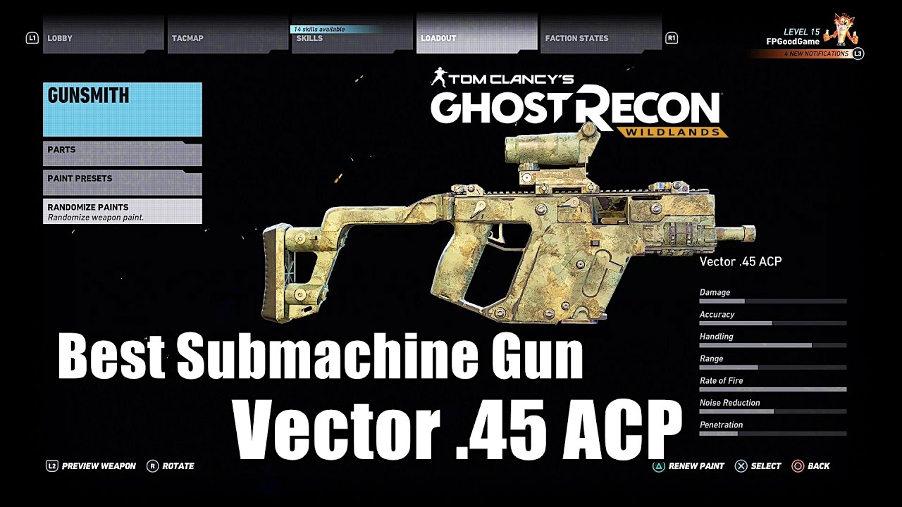 1280x720 Ghost Recon Wildlands Vector Acp Submachine Gun Location