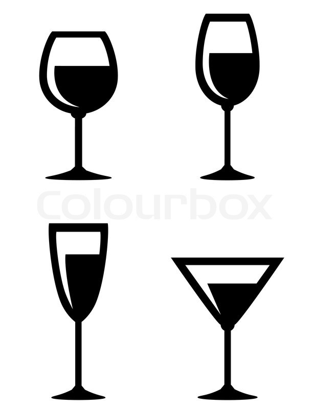 Set Of Isolated Wine Glasses Icons On Stock Vector Colourbox 618x800 Set Of Isolated Wine Glasses Icons On Stock Vector Colourbox