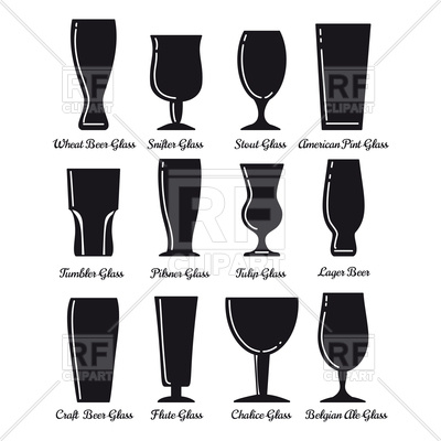 Set Of Silhouette Beer Glasses Icons On White Background Vector 400x400 Set Of Silhouette Beer Glasses Icons On White Background Vector