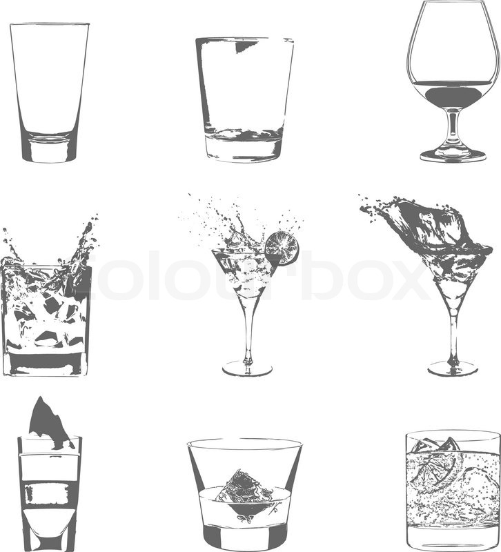 Cocktails Set Vector Glasses Stock Vector Colourbox 726x800 Cocktails Set Vector Glasses Stock Vector Colourbox