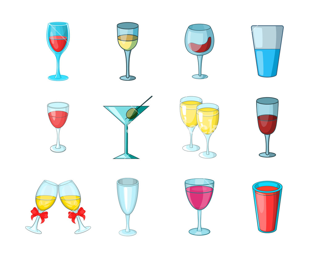 1000x833 Glass Icon Set Cartoon Set Of Glass Vector Icons For Web Design