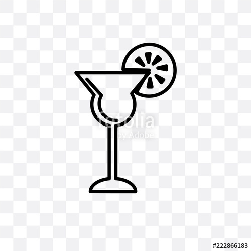 500x500 Cocktail Glass Icon Isolated On Transparent Background Simple