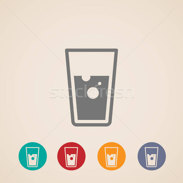 600x600 Vector Glass Of Water Icons Vector Illustration Maksim
