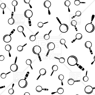 400x400 Different Magnifying Glass Icons Seamless Pattern Isolated