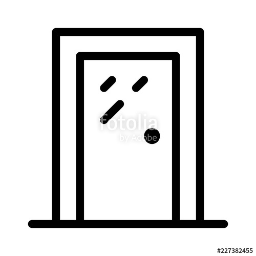 500x500 Glassdoor Room Door House Interior Vector Icon Stock Image