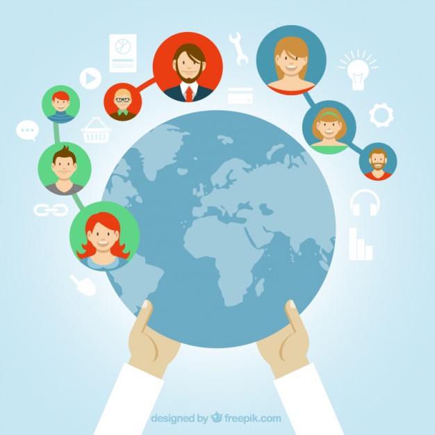 626x626 Global Network Vector Free Download