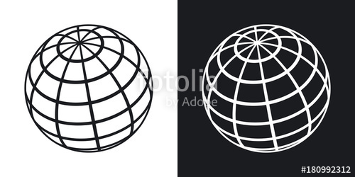 500x250 Vector Global Communications Icon Two Tone Version On Black