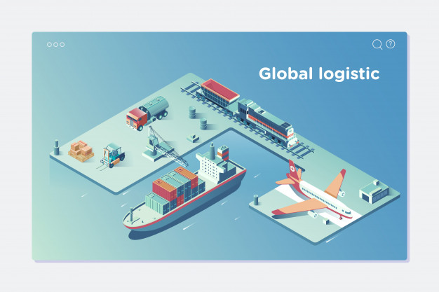 626x417 Global Logistics Network Vector Premium Download