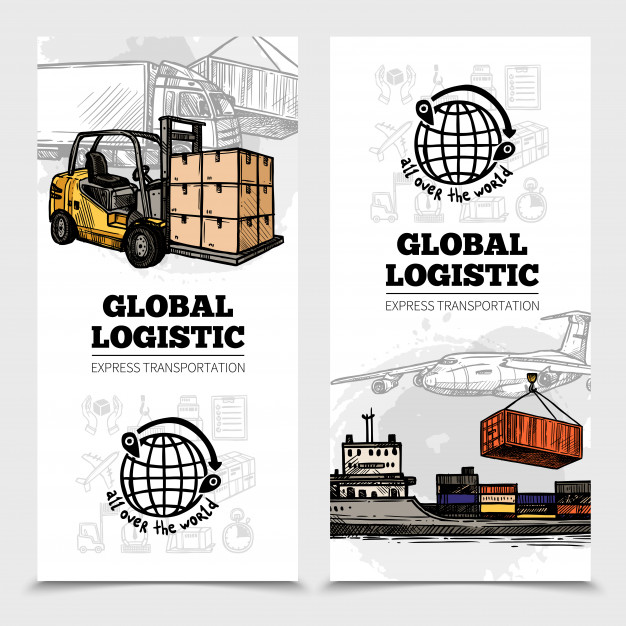 626x626 Global Logistics Vertical Banners Vector Free Download