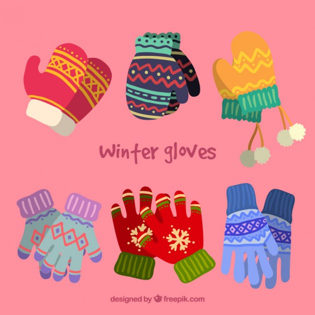 626x626 Nice Collection Of Winter Gloves Vector Premium Download