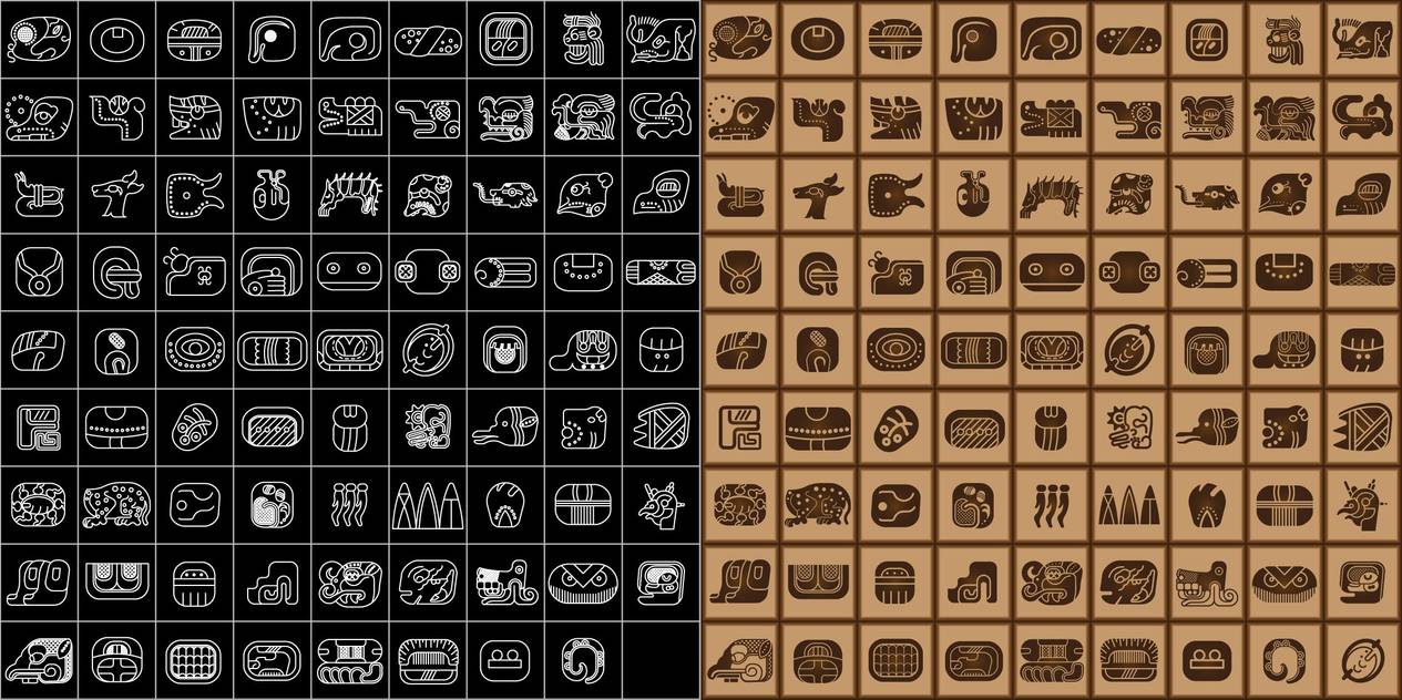 Mayan Glyphs Vector 1265x632 Mayan Glyphs Vector